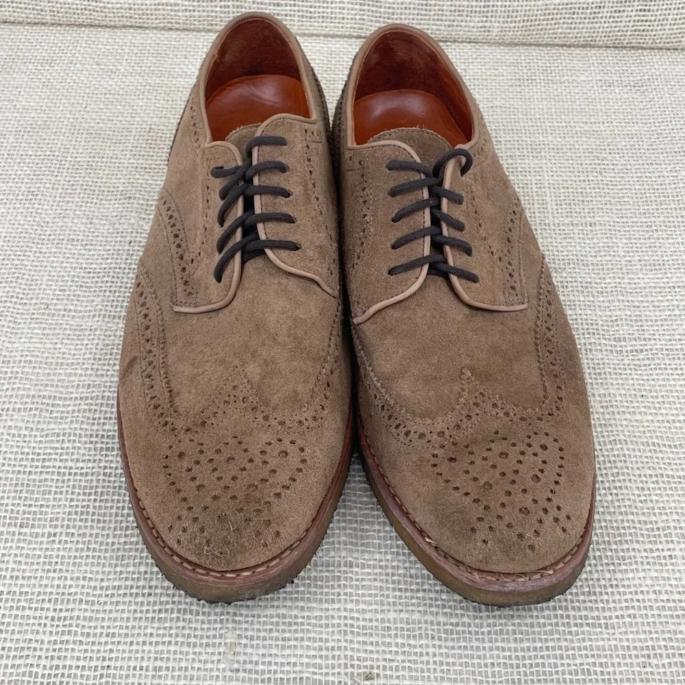 Peter Millar Mens Brown Suede Wingtip Brogue Derby Shoes MF14F06 Size‎ 9.5 M